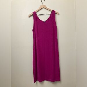 NWT Chicos Size 1 Berry Pink Travelers Classic Convertible-Neckline Dress